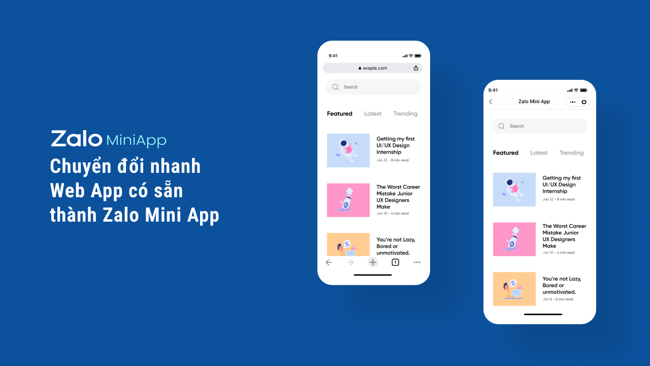 Chuyển đổi nhanh Web App có sẵn thành Zalo Mini App