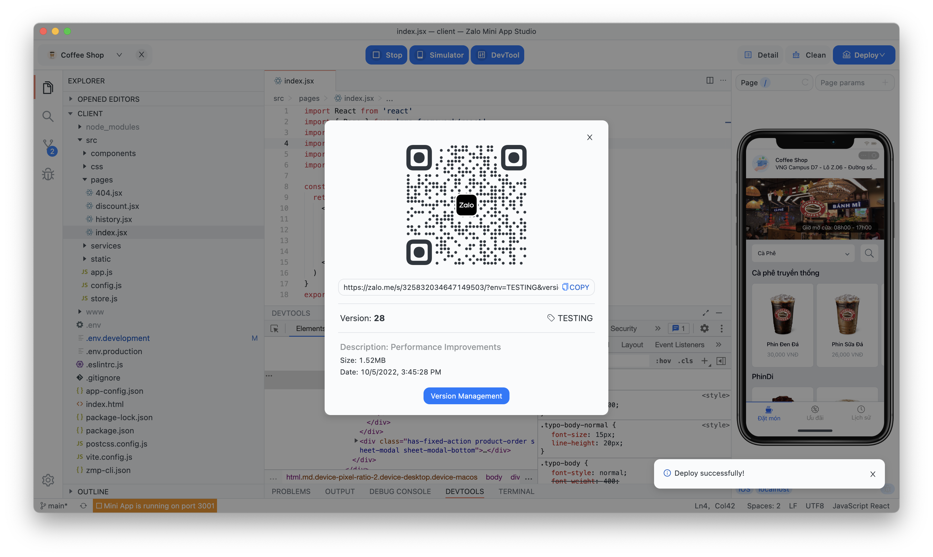 Deploy project