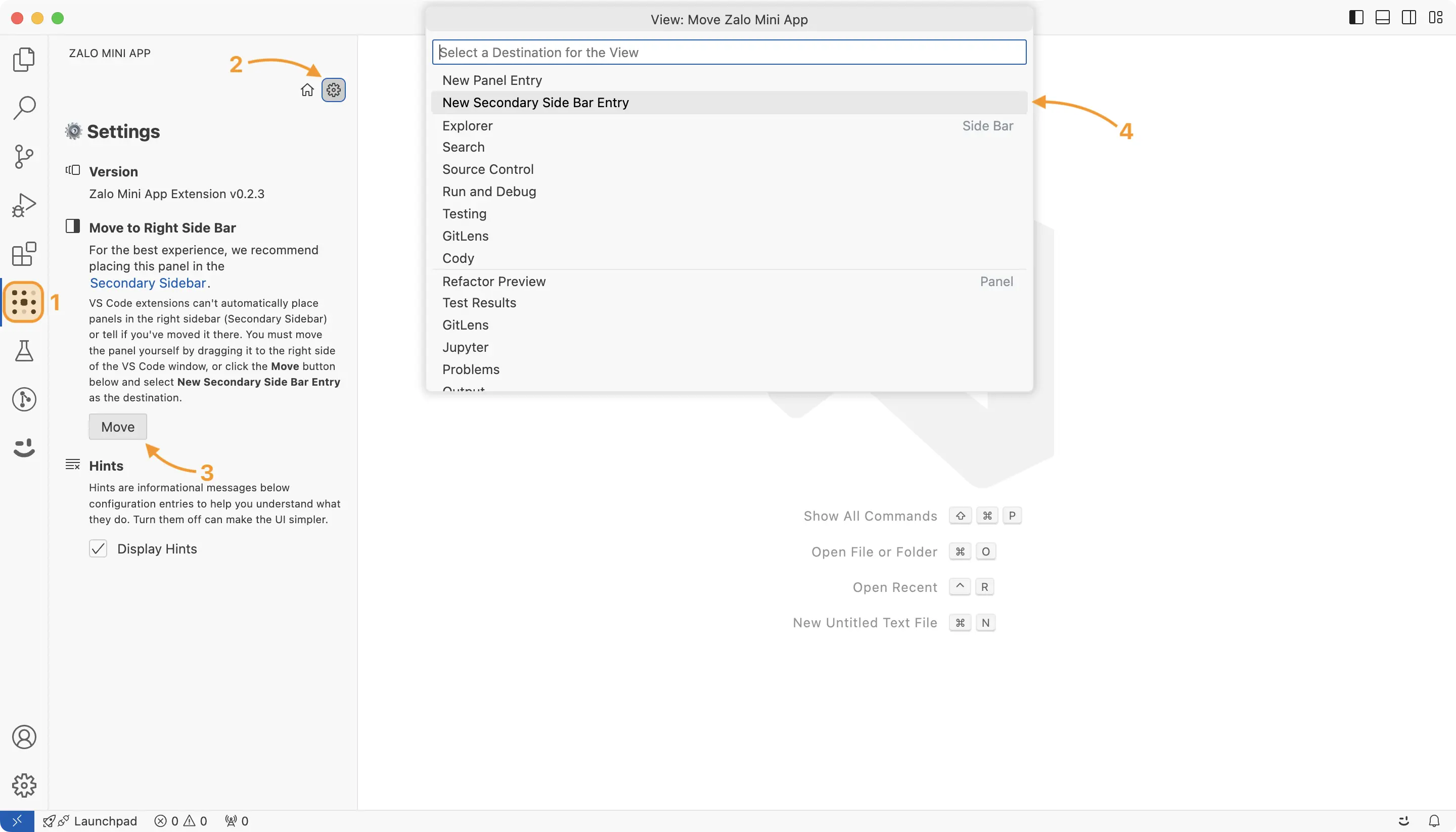 Move to secondary sidebar